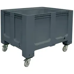 BRB Palettenbox 610 Liter, Industrieausführung mit Rollen - Robuste Palettenbox 1200x1000 mm, ideal für Tiefkühlhäuser, bis 600 kg Tragkraft pro Box und 7-fach stapelbar für optimale Raumnutzung.