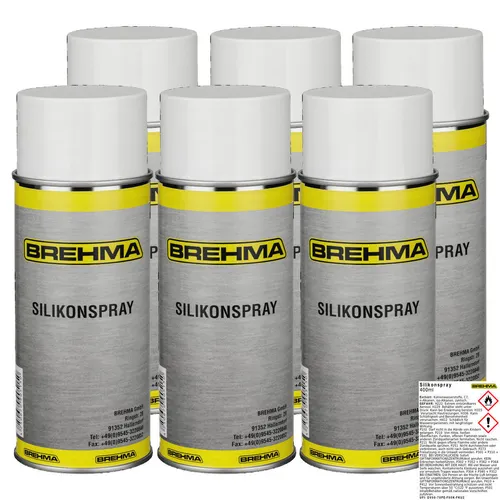 6x BREHMA Silikonspray 400ml Schmiermittel Schmierstoff Siliconespray