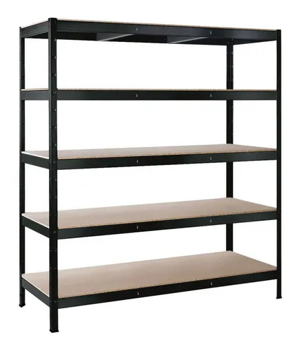 SCHULTE Regalwelt Schwerlastregal 180x160x60 cm - Schwerlastregal mit 5 Holzböden, Traglast pro Ebene 250 kg, einfach zu montieren dank Stecksystem und ideal für die sichere Lagerung schwerer Produkte.