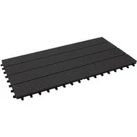 KARAT WPC Klickfliese Royal Wetterbeständige Terrassenfliese Anthrazit 30 x 60 cm