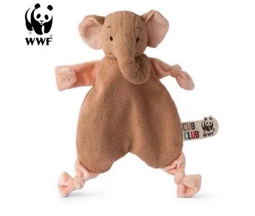 WWF Kuscheltier Cub Club - Schmusetuch Ebu der Elefant (beige, 30cm)