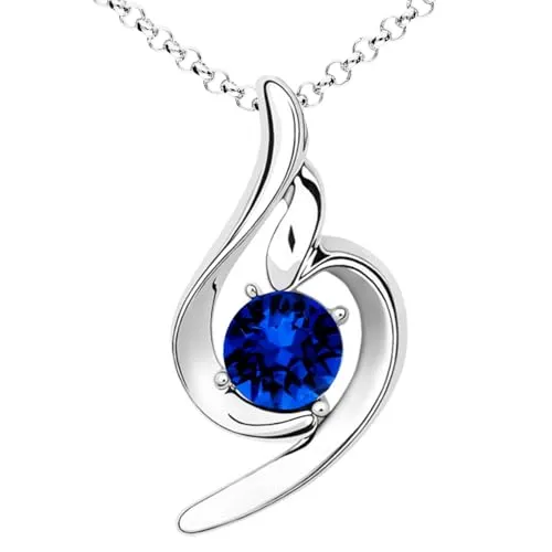 Löb Halskette Oval Tropfen Anhänger Zirkonia Glitzer Silber Saphir Blau Damen Kette Brautschmuck Tropfenanhänger Tropfenform Stein Strass Dunkelblau