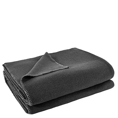 Zoeppritz Decke Dunkelgrau 160x200 cm - Bettdecken – Kuschelige Decke aus 65% Polyester und 35% Viscose, bietet angenehme Weichheit und stilvollen Komfort für jeden Wohnbereich.