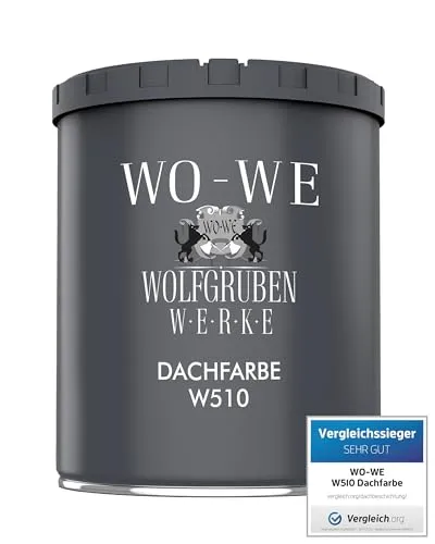WO-WE Dachfarbe Sockelfarbe Dachbeschichtung Dachziegel W510 Platingrau RAL 7036-750ml