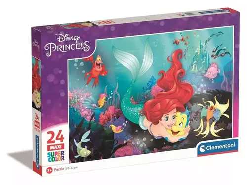 Puzzle 24 Maxi Super Kolor Disney Little Memaid Clementoni 8005125242436