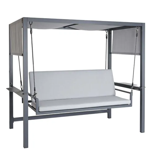 Alu-Hollywoodschaukel HWC-L47 mit Liegefunktion von Mendler