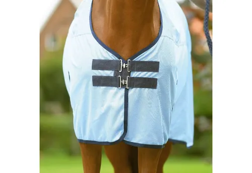 BUSSE Paddock-Fliegendecke SUNSHINE II - Leichte Fliegendecke zum Schutz vor Insekten bei Stall- und Weidehaltung. Atmungsaktives Polyester mit glattem Satinlining sorgt für Komfort. Abnehmbares Halsteil und verstellbare Kreuzbegurtung bieten optimale Passform.
