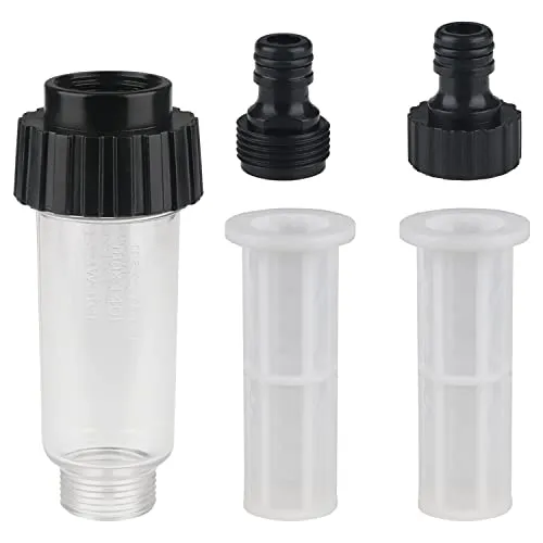 ZDNT Wasserfilter Gartenschlauch Wasserfilter Wohnmobil 3/4 Zoll Wasser Vorfilter Wasserfilter Set mit 2 Filtereinsatz für Hochdruckreiniger, Gartenpumpe, Gartenbewässerung, Wohnmobil