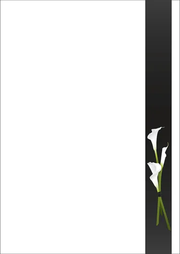Motivpapier Briefpapier Trauerpost Trauerbrief weiße Calla Trauer 20 Blatt A4