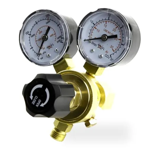 Gas Druckminderer Druckregler bis 200 bar aus hochwertigem Messing für Argon CO2 Mix 18 Mischgas Schutzgas Schutzgas Schweißgeräte