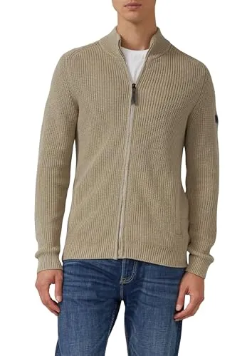 s.Oliver Struktur-Strickjacke mit Reißverschluss - Modische Strickjacke im Regular Fit aus weicher Baumwolle, mit Eingrifftaschen und Stehkragen. Ideal für jeden Tag, bietet angenehmen Tragekomfort.