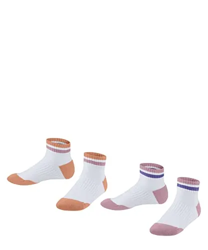 ESPRIT Unisex Kinder Sneakersocken Active Tennis 2-Pack K SN Baumwolle dünn atmungsaktiv kurz 2 Paar, Mehrfarbig (Sortiment 0010), 27-30