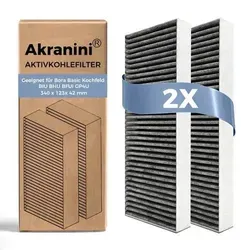 Aktivkohlefilter 2 Stück für BORA Basic, GP4U, BHU, BIU, BFIU Umluft Dunstabzugshauben
