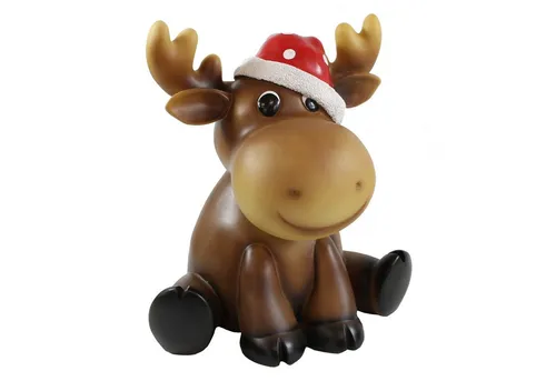 colourliving Weihnachtsfigur Deko Weihnachtselch Noel Elch Deko Figur handbemalt (1 St), witzige Weihnachtsfigur