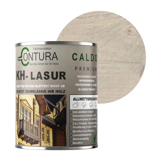 Contura KH Lasur 2,5Liter 3in1 Holzlasur Holzschutzlasur UV- Holzschutz Holzöl Dünnschichtlasur - R07036 Lehmgrau