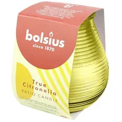 TRUE CITRONELLA Patio-Licht, Gelb, Duftkerze im Glas, BOLSIUS, 94/91 mm, Brenndauer ca. 40h