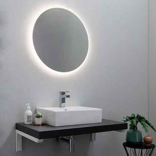 Produktbild Runder Hintergrundbeleuchteter Spiegel mit LED-Licht 70 cm – Transparent
