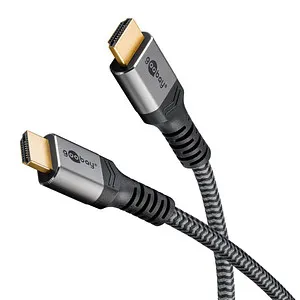 goobay HDMI 2.0 Kabel 1,0 m grau, schwarz, 1 St.