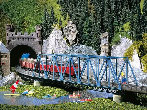 Faller 120560 Kastenbrücke Stahlbrücke 376 x 77 x 138 mm H0 Bausatz Brücke Neu