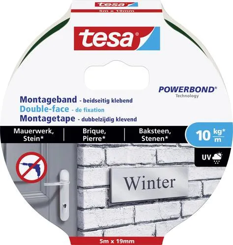 tesa BRICK & STONE 77749-00000-00 Montageband tesa Powerbond Schwarz (L x B) 5 m x 19 mm 1 St.