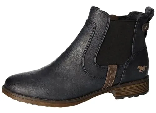 Mustang Shoes Stiefelette blau 39 EU - Wanderschuhe mit eleganter Stiefelette, pflegeleichtes Kunstleder, weiches und wärmendes Fleece-Innenmaterial für optimalen Komfort.