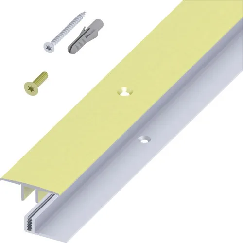 alfer Übergangs-Profil und Träger-Profil 1 m, 33 x 7 - 15 mm Alu  messing