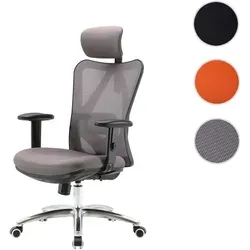 Ergonomischer Bürostuhl HWC-J86, 150kg belastbar, grau von Mendler