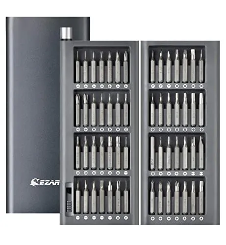 EZARC Präzision Schraubendreher Set, 57 in 1 Magnetische Präzision Reparatie-Tool mit Innovativen Metallgehäuse, Reparatur für Smartphone, PC, Laptop, Brillen, Uhren