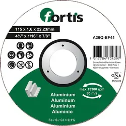 Trennscheibe ALU-NE 115 x 1,6mm gerade FORTIS