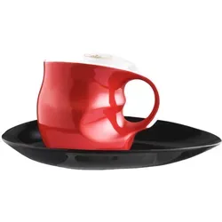 Luigi Colani Porzellan Cappuccino Tasse 2 tlg - Farbe Rot - Kaffeetassen & -becher, modernes Design mit Farbwechsel und spülmaschinenfest, ideal für besondere Anlässe und den täglichen Genuss.