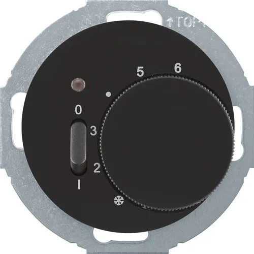 Berker Schalter 20302035 Rtr Ö M Z-St Wip-Sch U Ln R.Classic schwarz - Zubehör für Klima & Heizen: Raumtemperaturregler mit LED-Anzeige, Temperaturbereichsbegrenzung und einfache Unterputz-Installation für optimale Heizungsregelung.
