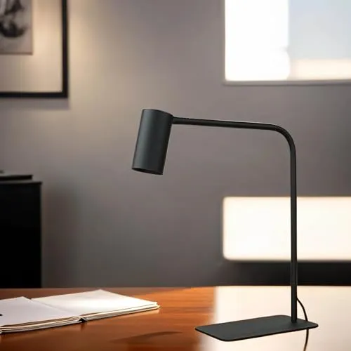 Verstellbare Tischleuchte Schwarz 40cm mit GU10 - Lampen für Innenräume mit verstellbarem Arm, ideal zum Lesen und Arbeiten. Modernes Design aus Metall und Kunststoff, perfekt für Wohnzimmer, Schlafzimmer und mehr.