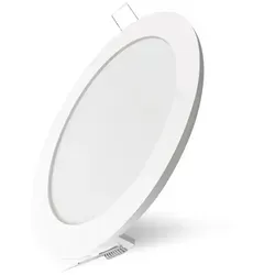 Runder LED Panel Slim Flach Unterputz Einbauleuchte Einbaulampe Deckenleuchte Deckenlampe Lampe Rund Ø 195mm 15 watt Warmweiss inkl. Trafo