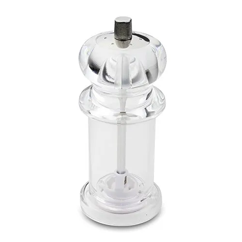 Grunwerg 823M 2-in-1 Kombinierte Salzstreuer und Pfeffermühle – 14,5 cm Durchsichtiges Acryl, 6.5 x 6.5 x 14.5 cm
