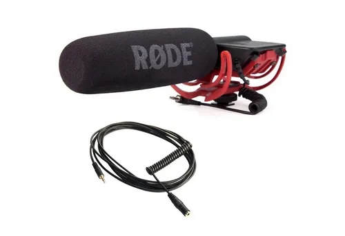 RØDE VideoMic Rycote Mikrofon mit Kabel VC1 - Professionelles Mikrofon für Digital-Videokameras, bietet HD-Audioqualität und reduziert unerwünschte Geräusche durch die Rycote Lyre Halterung. Ideal für klare Tonaufnahmen.