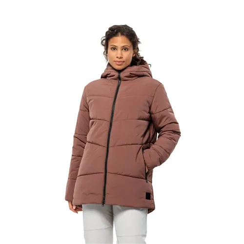 Jack Wolfskin Damen KAROLINGER Long JKT W Jacket - Wild Ginger, Größe M - Funktionsjacke mit 170g Kunstfaserfüllung, winddicht und stark wasserabweisend, ideal für aktive Outdoor-Abenteuer.
