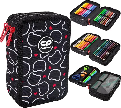 3-fache Coolpack Federtasche Federmappe Federmäppchen Bear 46-teilig Schüleretui