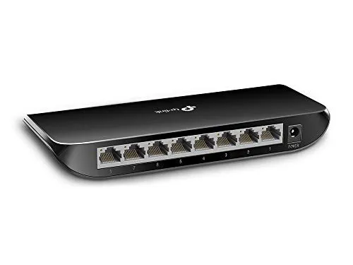 TP-Link TL-SG1008D 8-Port Gigabit Desktop-Switch - Netzwerk-Switches mit 8 Gigabit-Ports, energiesparend dank Green-Ethernet-Technologie, ideal für einfache Plug-and-Play-Installation.