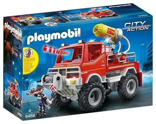 PLAYMOBIL City Action 9466 Feuerwehr-Truck - mit Seilwinde, Licht und Sound, ideal für kreative Spielstunden ab 4 Jahren