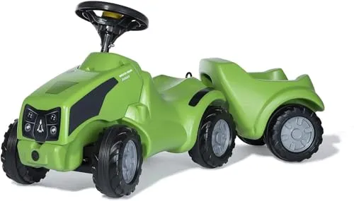 Rolly Toys Babyrutscher mit Anhänger rollyMinitrac Deutz Agrokid - Kinderfahrzeuge für kleine Landwirte, ergonomische Fahrzeugkontur und praktisches Ablagefach unter der Motorhaube, ideal für Kinder ab 1 ½ Jahren.