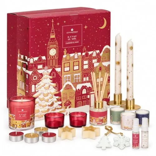 Adventskalender Kerzen Rot-Gold, 24 Überraschungen