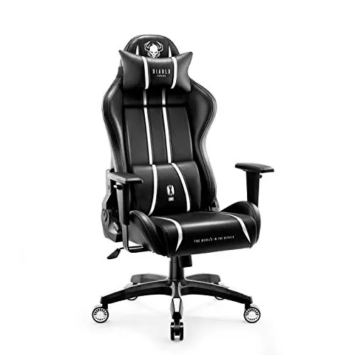 Diablo X-One 2.0 Gaming Stuhl - Ergonomischer Gaming-Stuhl mit verstellbaren Armlehnen und Nacken-/Lendenkissen für optimalen Sitzkomfort, ideal für lange Gaming-Sessions oder Home-Office.