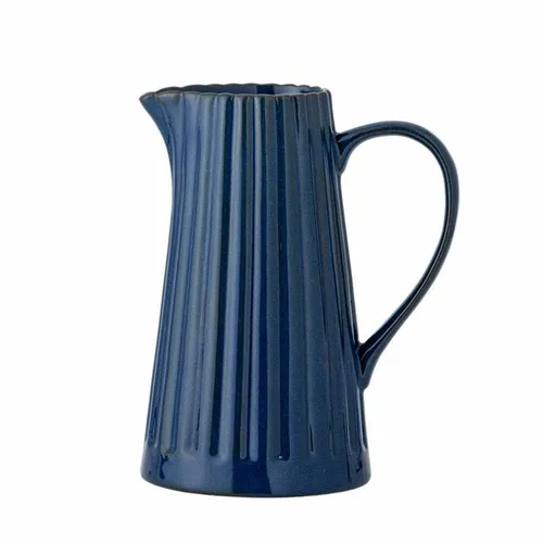 Bloomingville Latina Krug, Dunkelblau, 1,2 Liter - Eleganter Steingutkrug im dänischen Design, ideal für stilvolle Tischdekoration und vielseitig einsetzbar, perfekt für Getränke oder als Deko-Element.