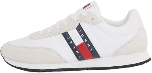 Tommy Jeans Herren Runner Sneaker Sportschuhe, Weiß (White), 41
