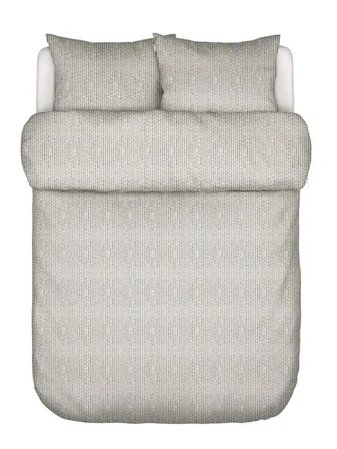 Marc O'Polo Home Bettwäsche Janne, 3-teilig, Satin, grau gestreift - Hochwertige 3-teilige Bettwäsche mit Wendefunktion, aus 100% Bio-Baumwolle, pflegeleicht bei 60°C. Stilvolles Design in Grau mit gestreiften und einfarbigen Kissenbezügen.