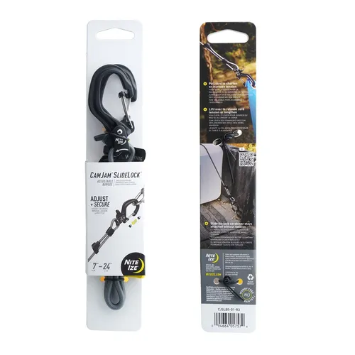 Nite Ize   Flexibles Seil mit CamJam SlideLock   Aluminium   Schwarz