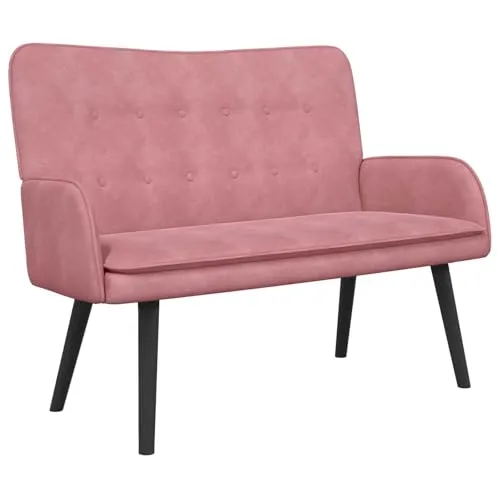 vidaXL Zweisitzer Sofa Rosa 115 x 61 x 87 cm Samt - Elegantes Zweisitzer-Sofa in Rosa mit weicher Samtoberfläche für besonderen Komfort. Der robuste Metallrahmen sorgt für Langlebigkeit. Ideal für jedes Wohnambiente und einfach zu reinigen.