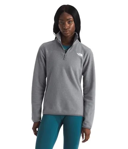 The North Face Womens Glacier Fleece 1/4 Zip Jacket - tnf mid grey heather - Funktionsjacken für Damen, aus 100% Polyester gefertigt, bietet ideale Wärme und Komfort für Outdoor-Aktivitäten.