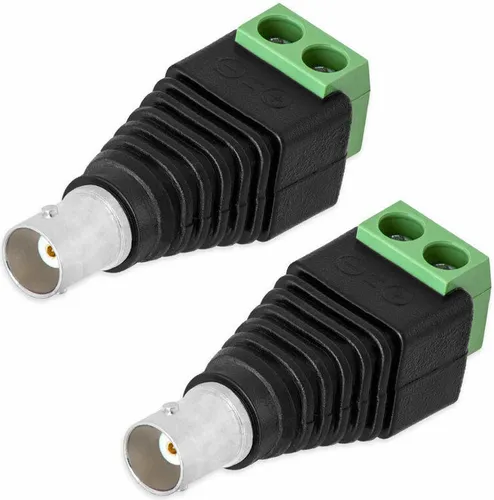 2X BNC Buchse Terminalblock 2-Pin Schraubklemmen Adapter Kabel Verbinder Universal