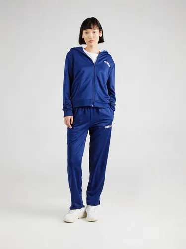 adidas Damen ESSENTIALS LINEAR TRACKSUIT, dunkelblau, M - Trainingsanzug aus 100% recyceltem Polyester, mit regulär geschnittenem Oberteil und schmal geschnittener Hose für optimalen Tragekomfort und Stil.